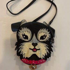 Betsey leather black dog crossbody
